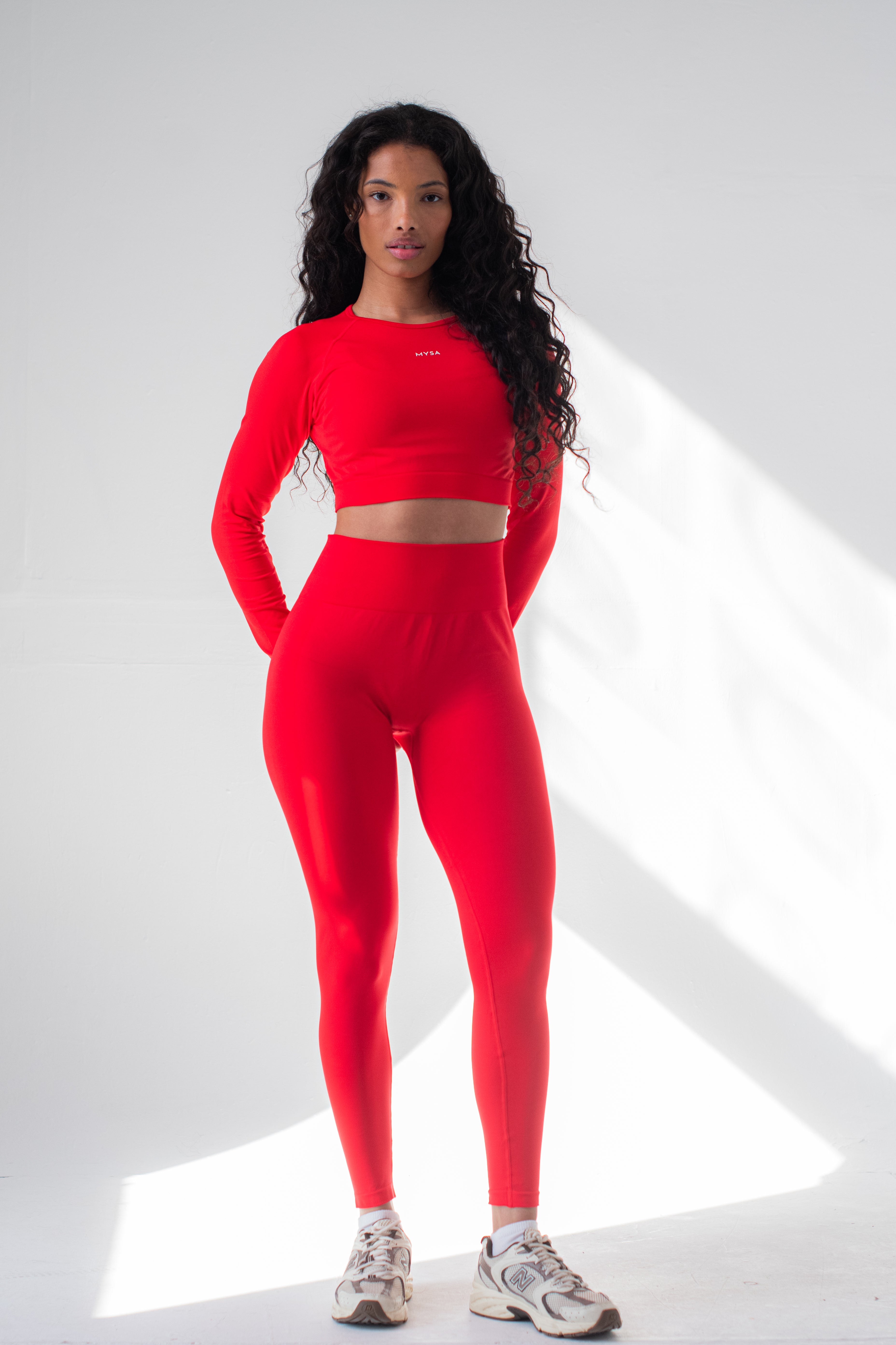 Motion LS Crop Top - Red