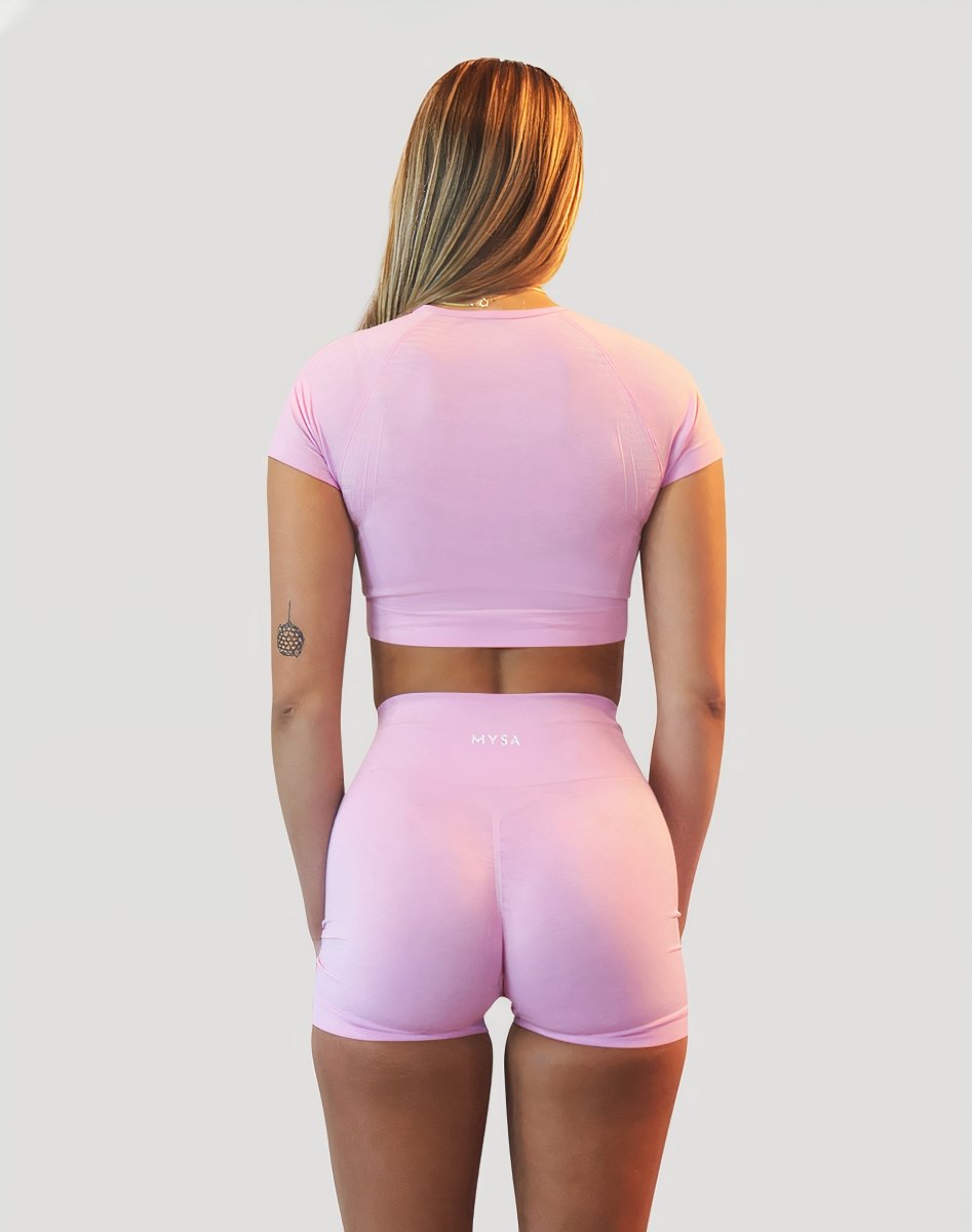 Pink Motion SS Crop Top - MYSA