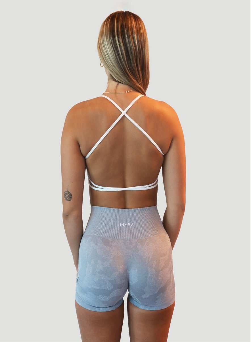 White Pulse Backless Sports Bra - MYSA